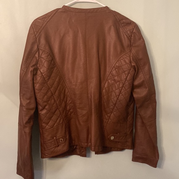Calvin Klein brown leather jacket size medium - Picture 6 of 12